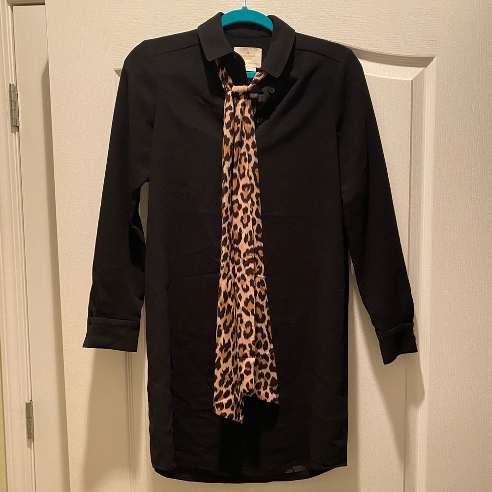 Kate Spade black and leopard Shirt Dress